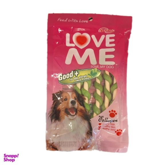 تشویقی سگ لاو می مدل دور پیچ چای سبز نرم وزن 80 گرم