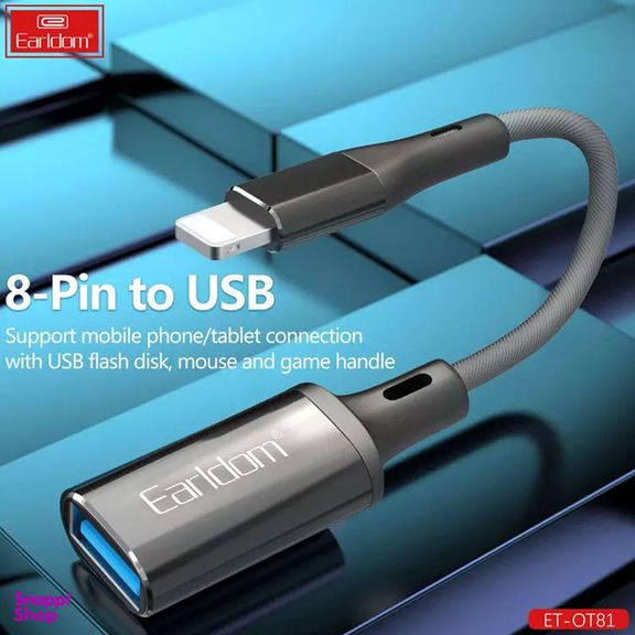 مبدل OTG آیفون USB به Lightning ارلدام مدل ET-OT81
