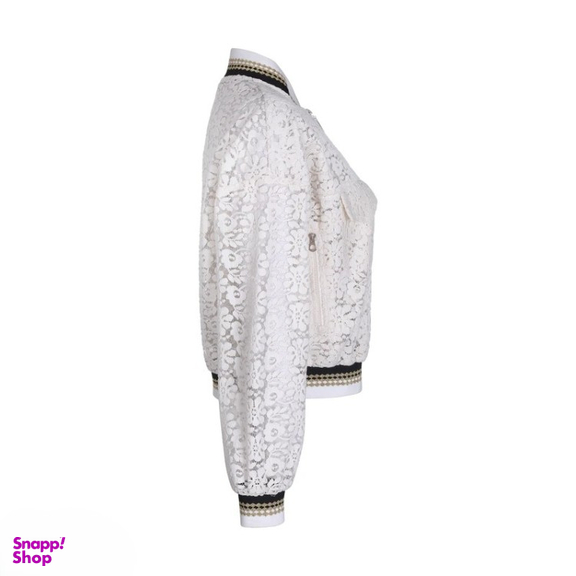 کت زنانه گره استایل مدل قوی سپید رنگ سفید