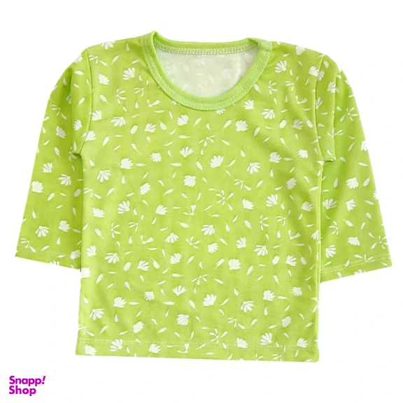 ست تیشرت آستین بلند و شلوار راحتی نوزادی مدل شکوفه کد 4130 رنگ سبز