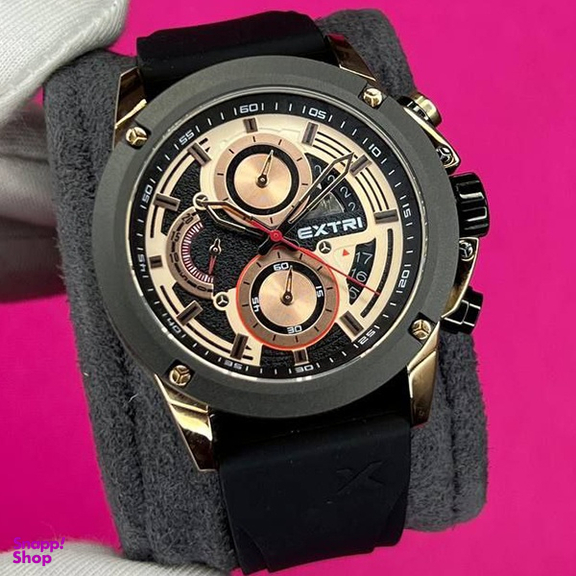 ساعت عقربه ای مردانه اکستری کد X6065-I رنگ مشکی رزگلد