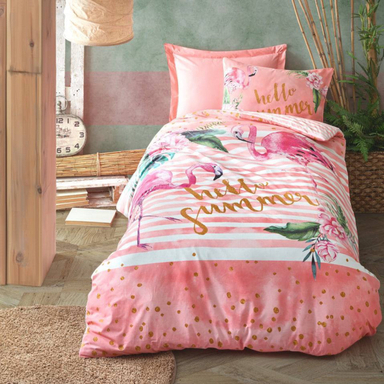 سرویس ملحفه کاتن باکس مدل Summer کد 50 یکنفره 3 تکه