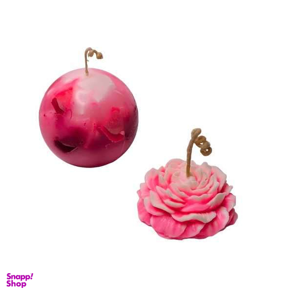 شمع مدل گوی و گل کد 132 مجموعه 2 عددی
