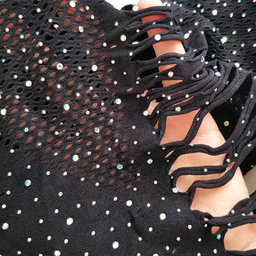 لباس خواب زنانه ماییلدا مدل نگین دار فانتزی کد 4860-7144 رنگ مشکی