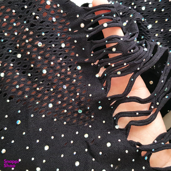 لباس خواب زنانه ماییلدا مدل نگین دار فانتزی کد 4860-7144 رنگ مشکی