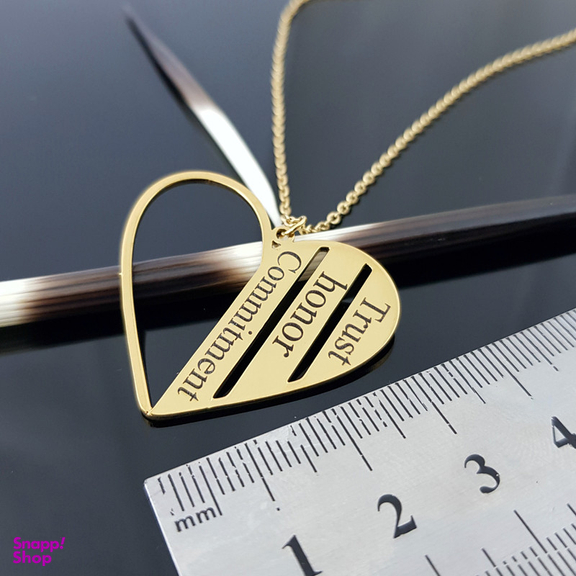 گردنبند زنانه گيلواره زراوشان مدل قلب دوستی کد A26 رنگ طلایی