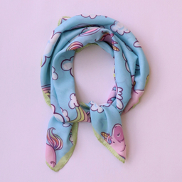 دستمال سر و گردن دخترانه مدل نخ پنبه طرح یونیکورن کد 1045