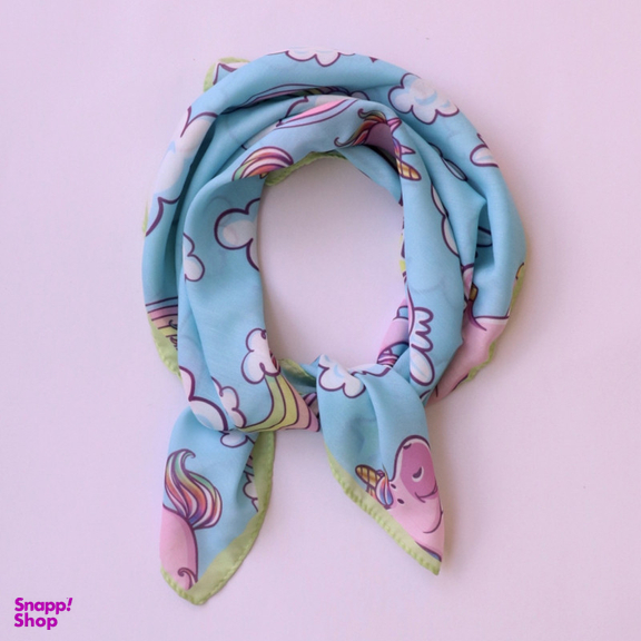 دستمال سر و گردن دخترانه مدل نخ پنبه طرح یونیکورن کد 1045