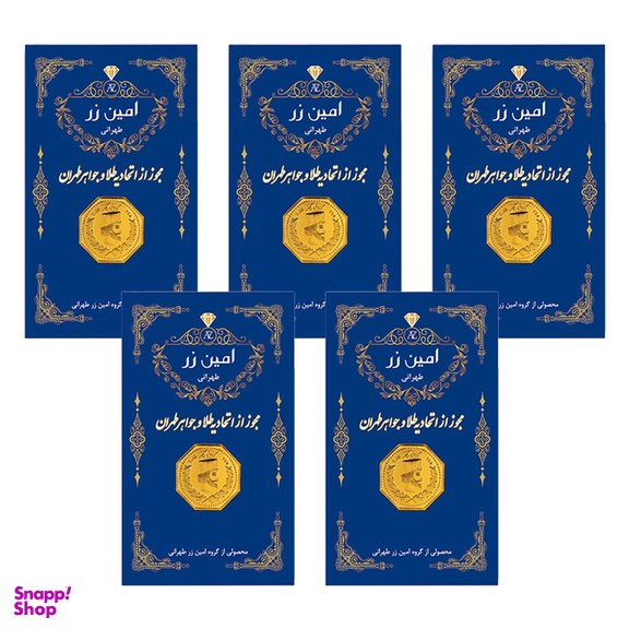 سکه طلا گرمی 18 عیار پارسیان امین زر مدل 006 وزن 0.25 گرم - 5 عدد سکه 0.05 گرمی