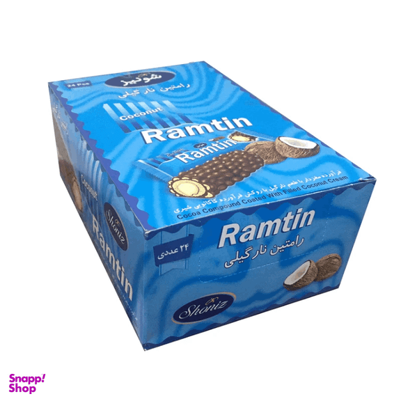 شکلات رامتین نارگیلی شونیز وزن 19 گرم بسته 24 عددی
