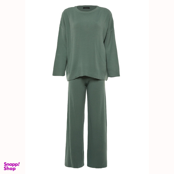 ست بافت زنانه ترندیول مدل 698 رنگ سبز