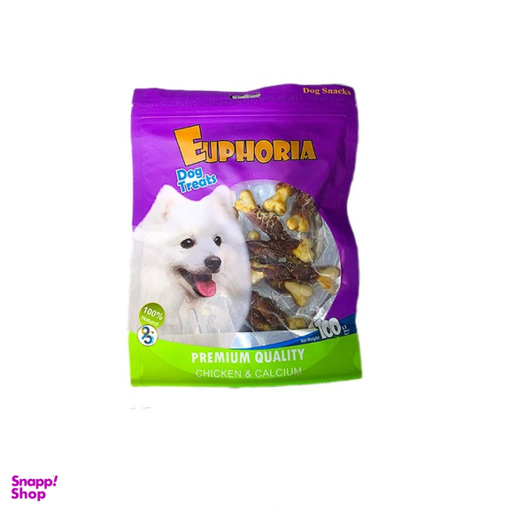 تشویقی سگ ایفوریا مدل استخوان کلسیم دورپیچ مرغ کد 001 وزن 100 گرم