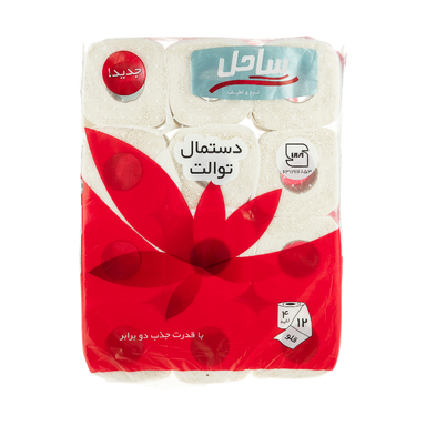 دستمال توالت ساحل بسته 12 عددی