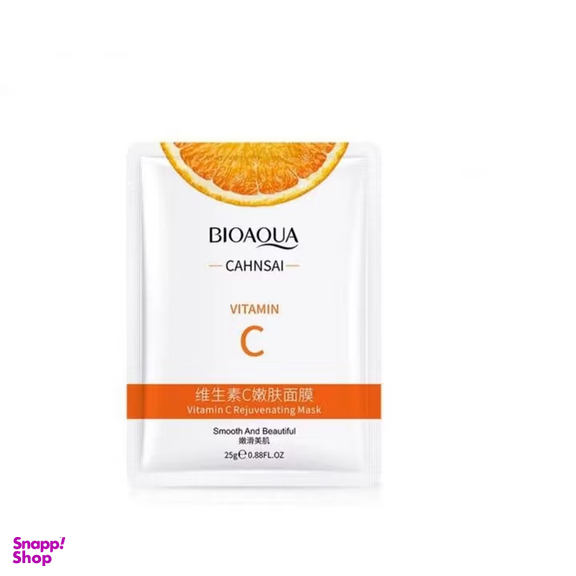 ماسک صورت جوان کننده بایوآکوا مدل ویتامین C وزن 25 گرم