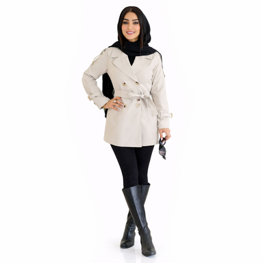 بارانی زنانه السانا مدل آرات کد 239079 رنگ استخوانی