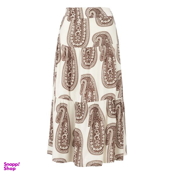 دامن زنانه سرژه مدل 210194 کمردار رنگ قهوه ای