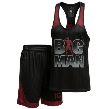 ست تاپ و شلوارک ورزشی مردانه کد 1551 رنگ مشکی زرشکی