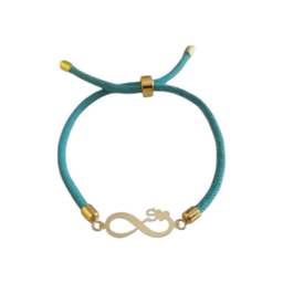 دستبند طلا 18 عیار زنانه پانسی مدل بی نهایت قلب و حرف S کد M92011