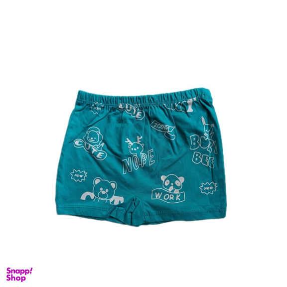 شورت پسرانه مدل نیم پا طرح چاپ کد 0920 رنگ سبز