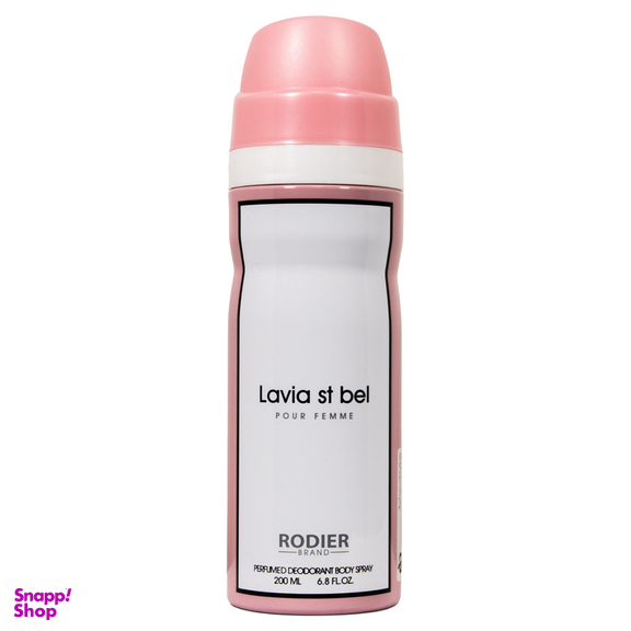 اسپری بدن زنانه رودیر مدل لاویا اس تی بل حجم 200 میلیلیتر