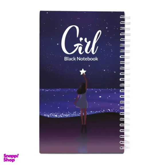دفتر 40 برگ کاغذ مشکی پیتیکو سری Girl طرح 7