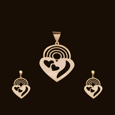 نیم ست طلا 18 عیار زنانه الن نار مدل روز عشق ELN9958