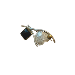 گل سینه نقره 925 عیار زنانه طرح مربع کد 45010 GLSN