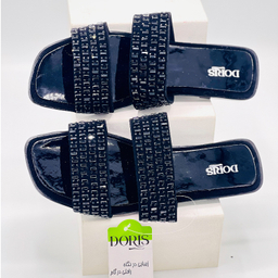 صندل زنانه دوریس مدل آسمان دو بند رنگ مشکی