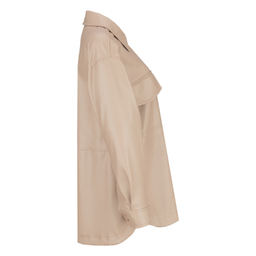 کت چرم زنانه سرژه مدل 232129 رنگ کرم