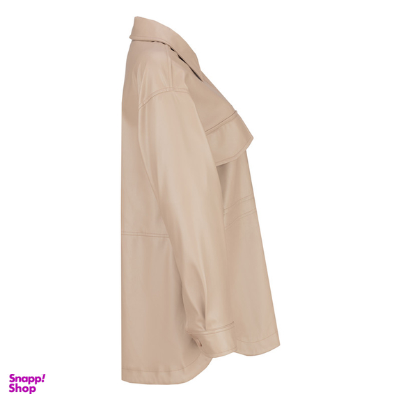 کت چرم زنانه سرژه مدل 232129 رنگ کرم