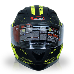 کلاه کاسکت فک متحرک ردلاین مدل 935 طرح مشکی زرد به همراه کاور