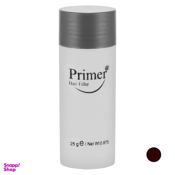 پودر پر پشت کننده مو پرایمر هیر فیلر کد 02 وزن 25 گرم رنگ قهوه ای تیره