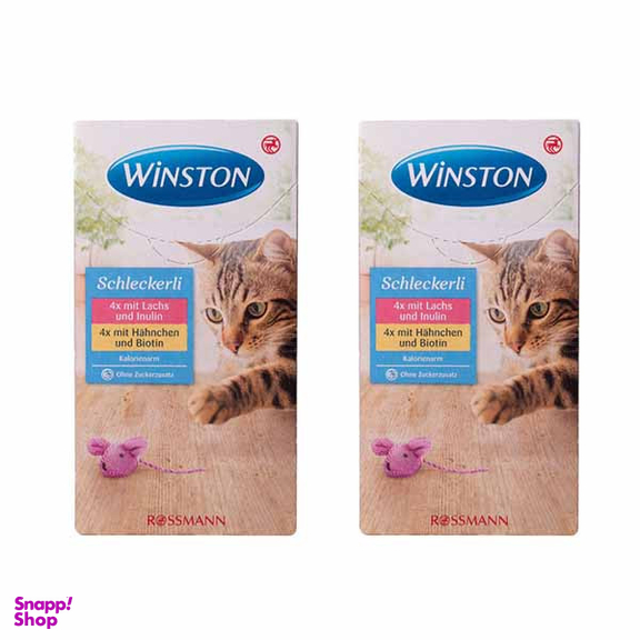 بستنی گربه وینستون مدل Lachs Hahnchen وزن 120 گرم 2 بسته 8 عددی