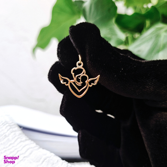 آویز گردنبند طلا 18 عیار زنانه گوزن مدل آغوش مادر کد NFJ