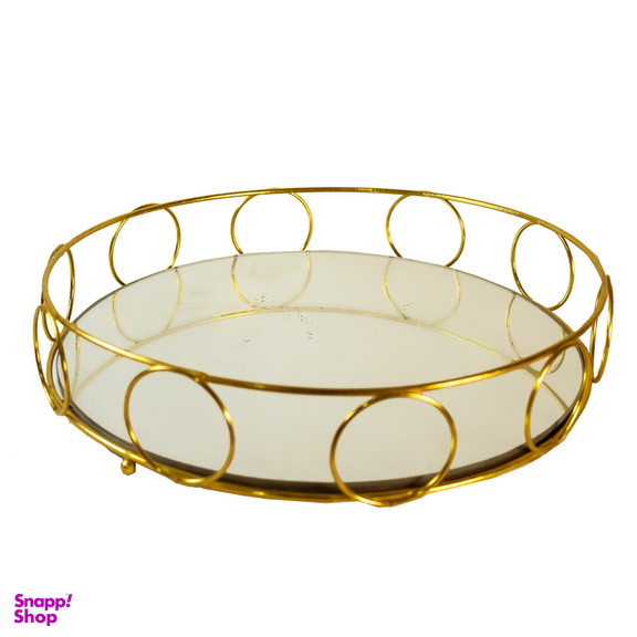 سینی پذیرایی مدل کف آینه ای گرد طرح المپیک