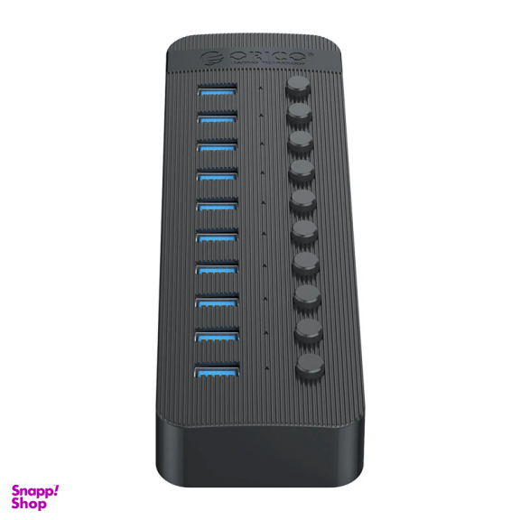 هاب 10 پورت USB 3.0 اوریکو مدل CT2U3-10AB به همراه آداپتور