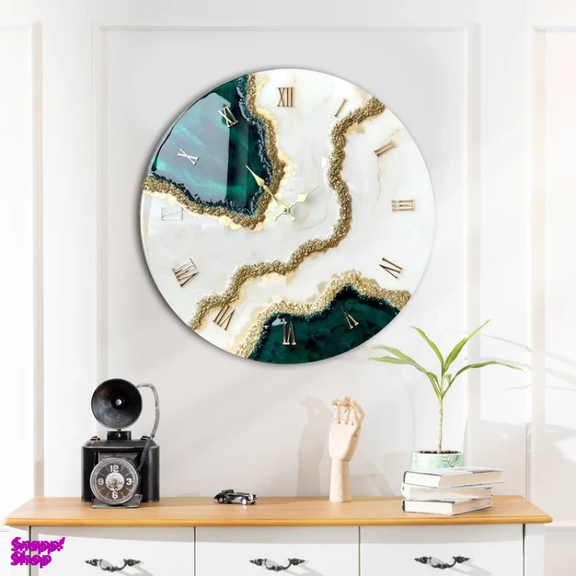 ساعت دیواری دست ساز رزین مدل مرمر کد BR