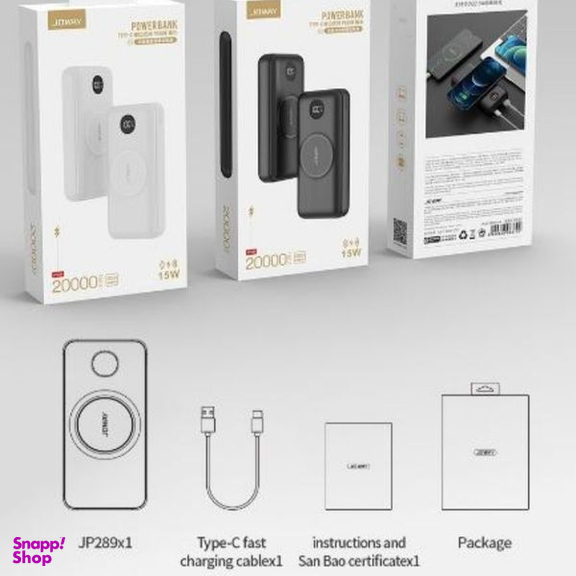 پاوربانک جووی مدل jp-289 Wireless ظرفیت 20000 میلی آمپر ساعت