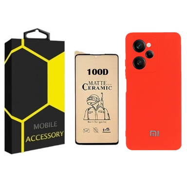 کاور گوشی موبایل مدل سیلیکونی مناسب شیائومی Poco X5 Pro به همراه محافظ صفحه نمایش
