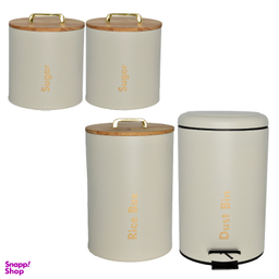 سرویس آشپزخانه 4 پارچه یونیک مدل درب چوبی دسته T کد 803