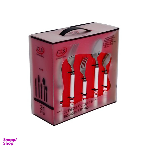 سرویس قاشق و چنگال 31 پارچه سی اند اس طرح گرد
