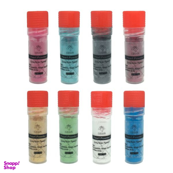 پودر رنگ رزین اپوکسی اوریران مدل Mica Pearl حجم 15 میلی‌لیتر بسته 8 عددی