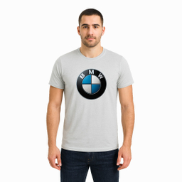 تیشرت آستین کوتاه مردانه طرح BMW کد L09 رنگ طوسی