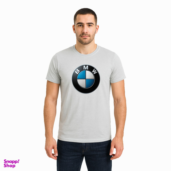 تیشرت آستین کوتاه مردانه طرح BMW کد L09 رنگ طوسی