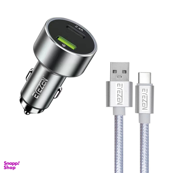 شارژر فندکی اِیزن مدل EC-C3 به همراه کابل تبدیل USB-C