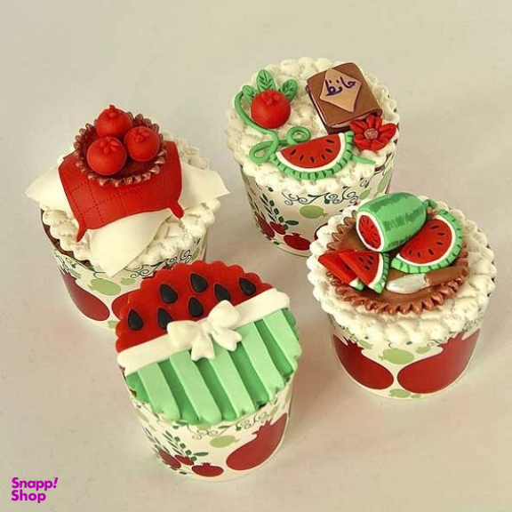 کاغذ کاپ کیک یلدایی به گز مدل لیزری بسته 24 عددی