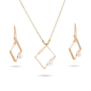 نیم ست طلا 18 عیار زنانه میلی گالری مدل مرواریدی کد MT1241