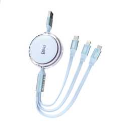 کابل تبدیل USB به لایتنینگ / MicroUSB / USB-C بیوا مدل C-22 طول 1.1متر
