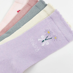 جوراب زنانه ال سی وایکیکی مدل Flowers V2 بسته 5 عددی