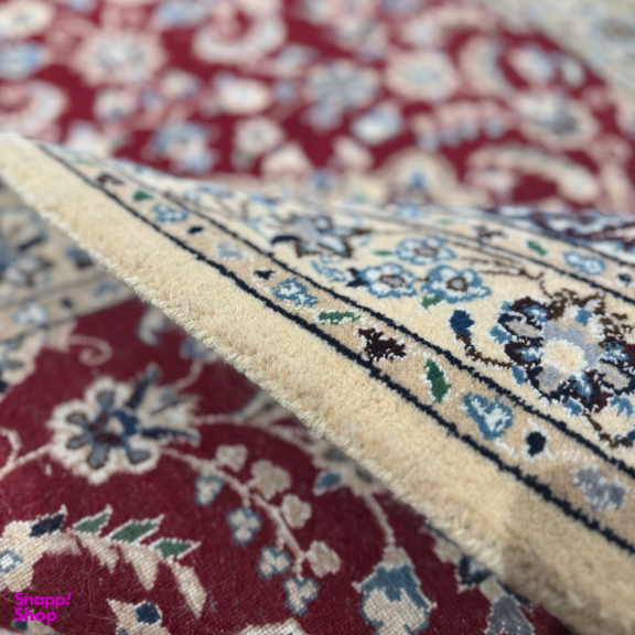فرش دستبافت طرح نائین کل ابریشم